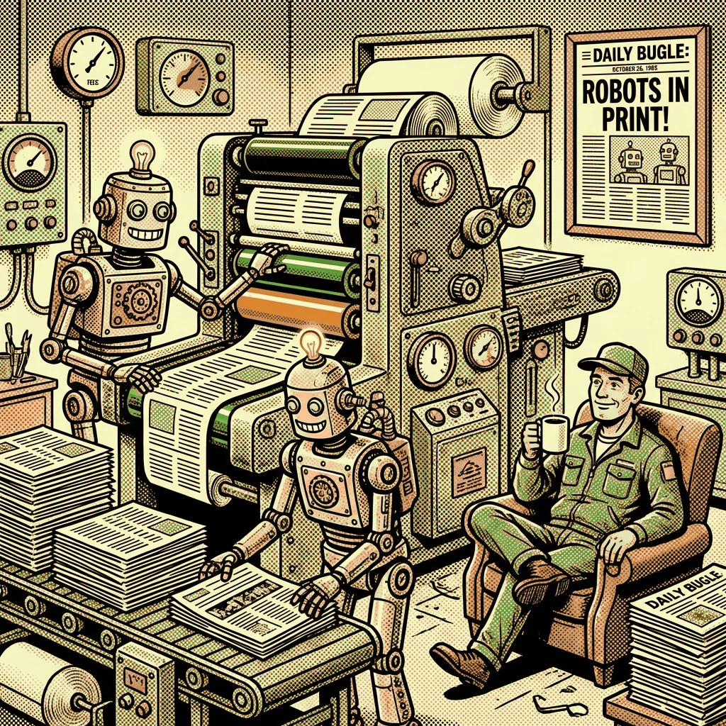 Practice what you preach — robots drukken autonoom de krant